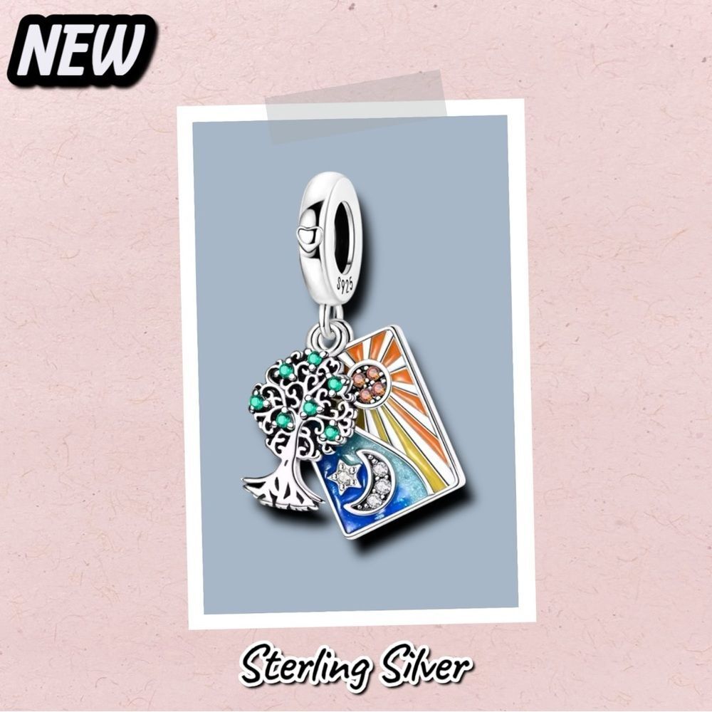 NEW Sun & Moon Tree of Life Dangle Charm – Sterling Silver 925